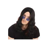 Darkness Rocker Wig Black Long Wavy Mens Heavy Metal Rock Star Fancy Dress