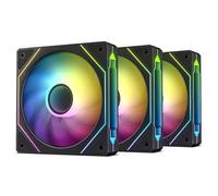 DARKROCK F120-3 in 1 120 mm Infinite Mirror Design Case Fans with PWM Control & ARGB Effect, Hydraulic Bearing for Low-Noise Operation - Suitable for Most PC Cooling Systems - Black