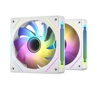 DARKROCK R120-2-Pack 120mm Reverse Installed Infinite Mirror Design PC Fan with Addressable RGB Effect, PWM Smart Control and Hydraulic Bearing for Stable Operation - White