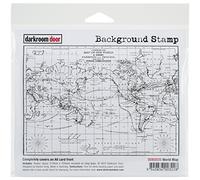 Darkroom Door Background Cling Stamp 4 x 6-inch World Map, Acrylic, Multicoloured, 6.83 x 7.22 x 0.1 cm