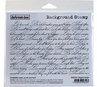 Darkroom Door Elegant Script Background Cling Stamp, 4"X6"