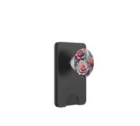 DarkRose Vibrant Pink Rose Pearl Stained Glass Teal Coral PopSockets PopWallet for MagSafe