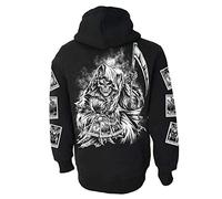 Darkside Grim Reaper Tarot Card Mens Occult Fleece Zip Hood Medium Black