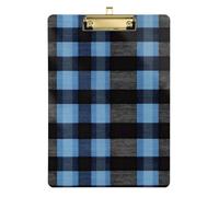 Darkslatebuffalo Turquoise Plaid Check Tartan Scotland Hanging clipboard Organizer Transparent for 5th Grade Classroom Essentials for Teachers Size 9 x 12