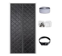 DarkSwan Customizable Magnetic Thermal Insulated Door Curtain, Upgraded Thick Thermal Fabric Door Cover, Soundproof Door Cover Attic Door Insulation Cover,Black