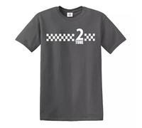 Darkwear 2 Tone SKA Records The Specials Retro Music T-Shirt Northern Soul Reggae Tshirt(Charcoal,3XL)