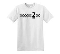 Darkwear 2 Tone SKA Records The Specials Retro Music T-Shirt Northern Soul Reggae Tshirt (S, White T-Shirt Black Print)