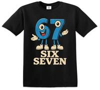 Darkwear 67 Six Seven Funny Number with Joke Print Graphic Kids T-Shirt Funny Novelty Top(Black,5-6 Years)