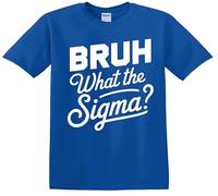 Darkwear Bruh What The Sigma? Kids Funny T-Shirt Fashion Cute Children Top Tee(Royal Blue,12-14 Years)