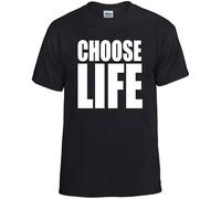 Darkwear Choose Life Printed Neon T-Shirt George Inspired Rave 80s 90s Unisex S-5XL Top(Black, XXL)