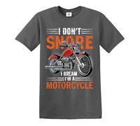 Darkwear Funny I Don't Snore I Dream I'm A Motorcycle Snoring T-Shirt Biker Joke Tshirt (Charcoal, 3XL)