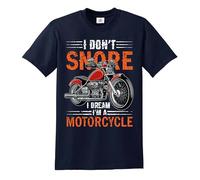 Darkwear Funny I Don't Snore I Dream I'm A Motorcycle Snoring T-Shirt Biker Joke Tshirt (Navy, 5XL)