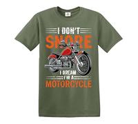 Darkwear Funny I Don't Snore I Dream I'm A Motorcycle Snoring T-Shirt Biker Joke Tshirt (Olive, L)