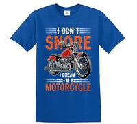 Darkwear Funny I Don't Snore I Dream I'm A Motorcycle Snoring T-Shirt Biker Joke Tshirt (Royal Blue, 4XL)