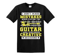 Darkwear I Don't Make Mistakes When Playing The Guitar T-Shirt Music Gift Party Top Tee (Black, L)