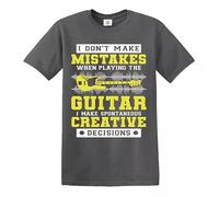 Darkwear I Don't Make Mistakes When Playing The Guitar T-Shirt Music Gift Party Top Tee(Charcoal,XL)