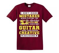 Darkwear I Don't Make Mistakes When Playing The Guitar T-Shirt Music Gift Party Top Tee(Maroon,XL)