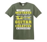 Darkwear I Don't Make Mistakes When Playing The Guitar T-Shirt Music Gift Party Top Tee(Military Green,3XL)