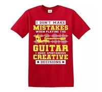 Darkwear I Don't Make Mistakes When Playing The Guitar T-Shirt Music Gift Party Top Tee(Red,XL)