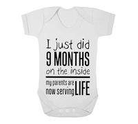 Darkwear I Just Did 9 Months On Baby Grow New Born Infant Bodysuit Funny Unisex Gift Tee(0-3 Months,White)