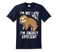 Darkwear I'm NOT Lazy I'm Energy EFFICIENT Sloth Funny T-Shirt Sloth Lover Men TOP TEE (Navy, XL)