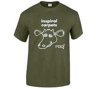 Darkwear Inspiral Carpets Madchester Happy Mondays Men's T-Shirt Colours(Military Green-White,XL)