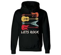 Darkwear Lets Rock Mens HOODY Music Rock Metal Guitar Funny Birthday Gift Hoodies Hood (BLACK HOODY - XS)