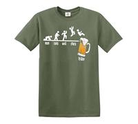Darkwear Monday to Friday Drink T-Shirt Drunk Party Funny Beer Top T-Shirt (Olive, L)