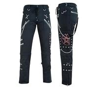 Darkwear Pentagram Trousers Skull Music Metal Punk Biker Shorts (Black, XS)