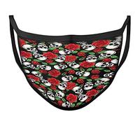 Darkwear Skull Dragon Horse Spiral Punk Tribal Roses Blood rose Face Mask Covering Reusable Washable Fashion Mask (SKULL N ROSES)