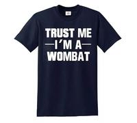 Darkwear Trust Me I’m A Wombat T-Shirt Funny Novelty Party Joke Gift Top Tee (Navy Black Print, L)