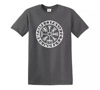 Darkwear Vegvisir Compass Viking Celtic T-Shirt Norse Thor Odin Tshirt(Charcoal,M)
