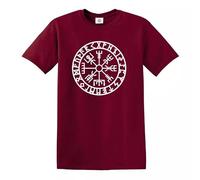 Darkwear Vegvisir Compass Viking Celtic T-Shirt Norse Thor Odin Tshirt(Maroon,M)