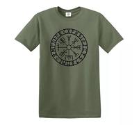 Darkwear Vegvisir Compass Viking Celtic T-Shirt Norse Thor Odin Tshirt(Military Green,3XL)