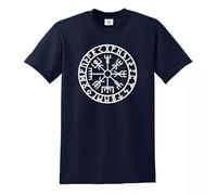 Darkwear Vegvisir Compass Viking Celtic T-Shirt Norse Thor Odin Tshirt(Navy,XXL)