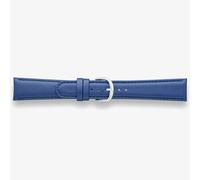 Darlena Newbury Navy Leather Silver Buckle Watch Strap LS1002 BLU 12MM (6) (SS)