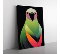 Darling Bird Abstract Black, Green, Green Canvas Wall Art Print Ready to Hang, Framed Picture for Living Room Bedroom Home Office Décor, 76x50 cm (30x20 Inch)