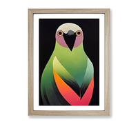 Darling Bird Abstract Framed Wall Art Print A2 Oak