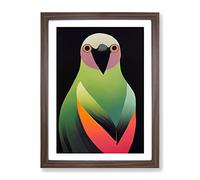 Darling Bird Abstract Framed Wall Art Print A2 Walnut