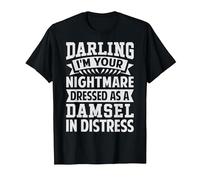 Darling I'm Your Nightmare Dressed As A Damsel in Distress T-Shirt, Men, Black, Small