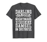 Darling I'm Your Nightmare Dressed As A Damsel in Distress T-Shirt, Men, Dark Heather Grey, X-Large