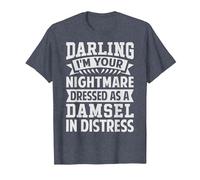 Darling I'm Your Nightmare Dressed As A Damsel in Distress T-Shirt, Men, Heather Blue, Small