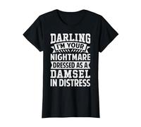 Darling I'm Your Nightmare Dressed As A Damsel in Distress T-Shirt, Women, Black, XX-Large