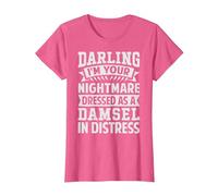 Darling I'm Your Nightmare Dressed As A Damsel in Distress T-Shirt, Women, Pink Heather, 3X-Large