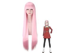 Darling In The Franxx 02 Cosplay Wigs Zero Two Wigs 100cm Long Pink Synthetic Hair Perucas Cosplay Wig + Wig Cap