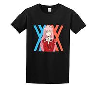 Darling in The Franxx Zero Two Unisex 100% Cotton Short-Sleeve T-Shirts Black XL