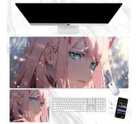 Darling in the Franxxx Mouse Pad Zero Two Mouse Mat Anime Gaming Mousepad Large Keyboard Pad Computer Laptop Office Student Mousepad for Boys Girls
