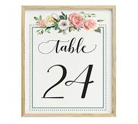 Darling Souvenir Calligraphy 1-50 Floral Table Numbers Wedding Reception Decor Table Cards (4x6 Inches)