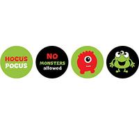Darling Souvenir Candy Labels 190 Pcs No Monsters Allowed Party Theme Stickers-Black & Green