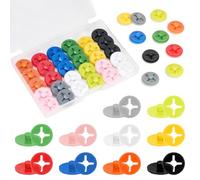 Darlingao Running Bib Clips, 40Pcs Race Bib Holder, Race Number Buckle Fixing System for Runners, Marathon, Triathlon, Track and Field Events, Mixed Colors Fasteners, Secure Race Bib Attachment